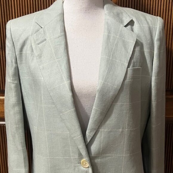Lauren Ralph Lauren Martha's Vineyard Cool Green Linen Blazer Size 10P - Picture 2 of 7